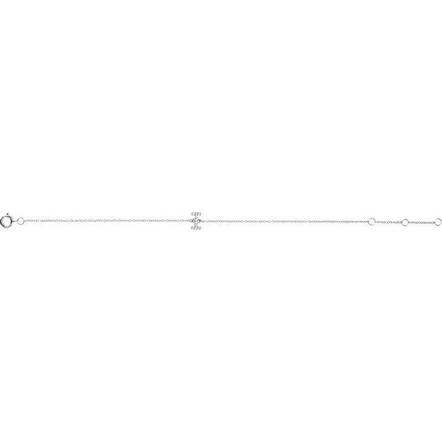 14K White .05 CTW Natural Diamond Initial I 6-7" Bracelet