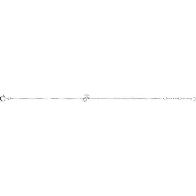 14K White .05 CTW Natural Diamond Initial J 6-7" Bracelet