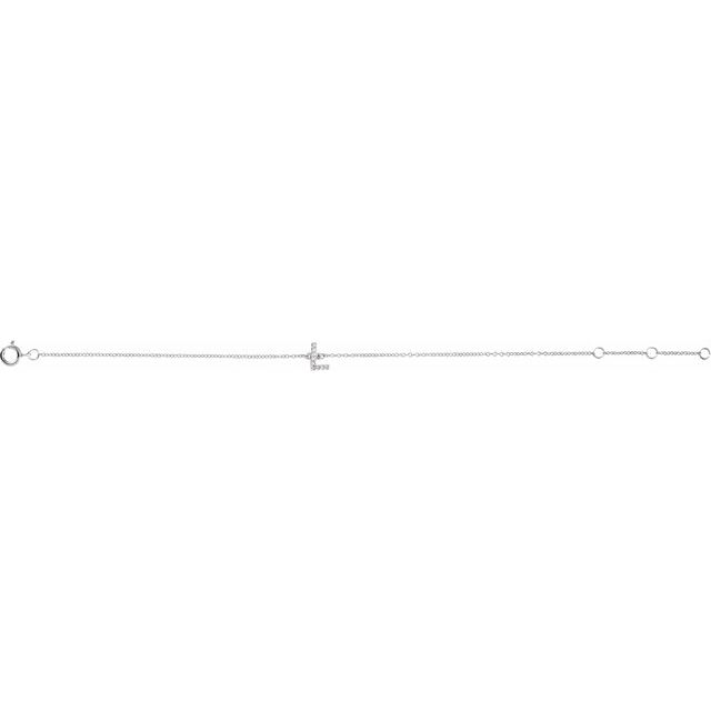 14K White .04 CTW Natural Diamond Initial L 6-7" Bracelet