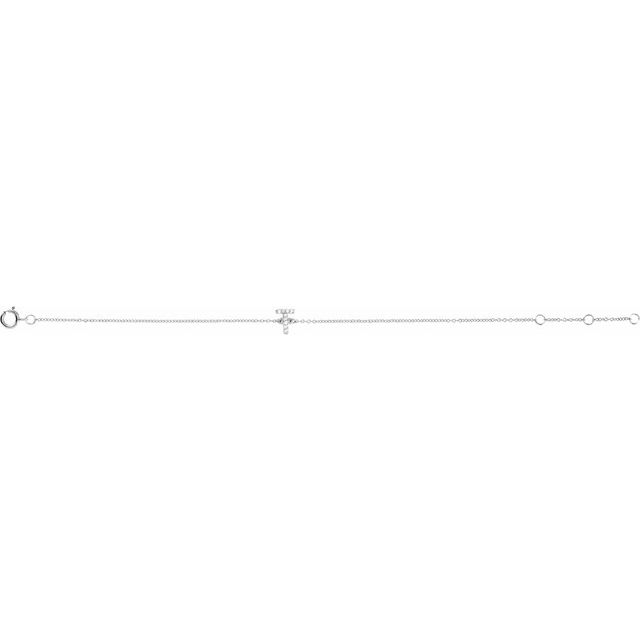 14K White .05 CTW Natural Diamond Initial T 6-7" Bracelet