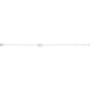 14K White .07 CTW Natural Diamond Initial W 6-7" Bracelet