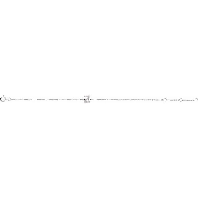 14K White .06 CTW Natural Diamond Initial Z 6-7" Bracelet