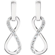 14K White 1/10 CTW Natural Diamond Infinity-Inspired Earrings