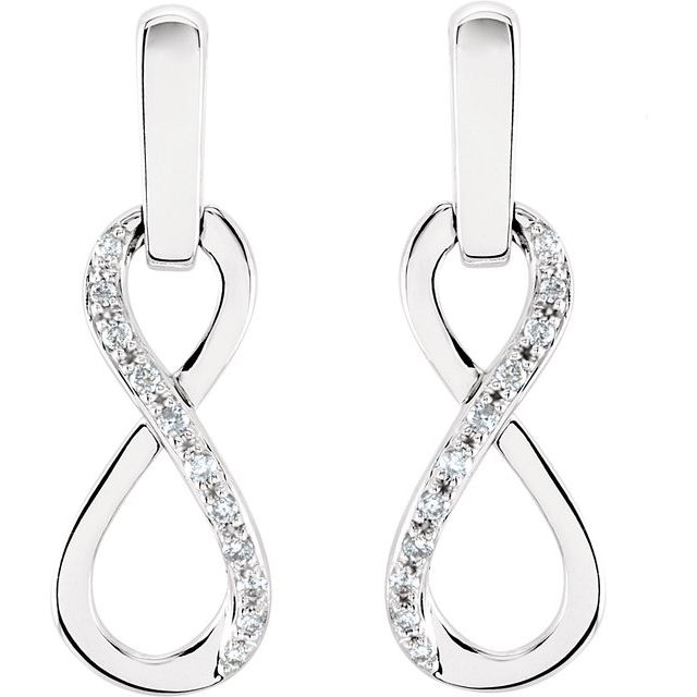 14K White 1/10 CTW Natural Diamond Infinity-Inspired Earrings