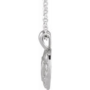 Platinum 12.9x10.1 mm Pierced Heart 16-18" Necklace