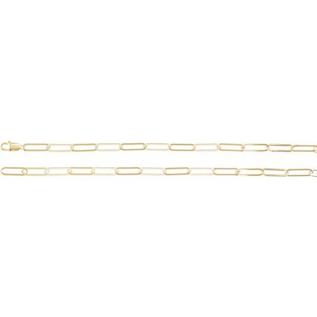 14K Yellow 6.2 mm Paperclip-Style 20" Chain