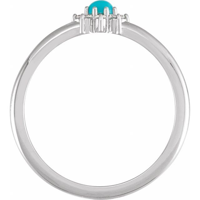 Platinum Natural Turquoise & .07 CTW Natural Diamond Halo-Style Ring