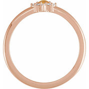 14K Rose Natural Citrine & .07 CTW Natural Diamond Halo-Style Ring