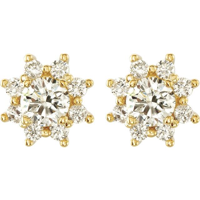 14K Yellow 1 3/4 CTW Natural Diamond Earrings