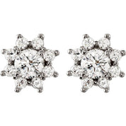 14K White 1 3/4 CTW Natural Diamond Earrings