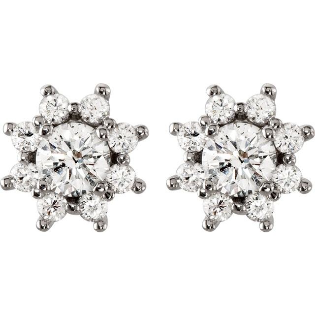 14K White 1 3/4 CTW Natural Diamond Earrings