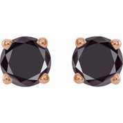 14K Rose 1/2 CTW Natural Black Diamond Stud Earrings