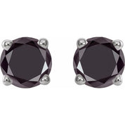 14K White 1/2 CTW Natural Black Diamond Stud Earrings