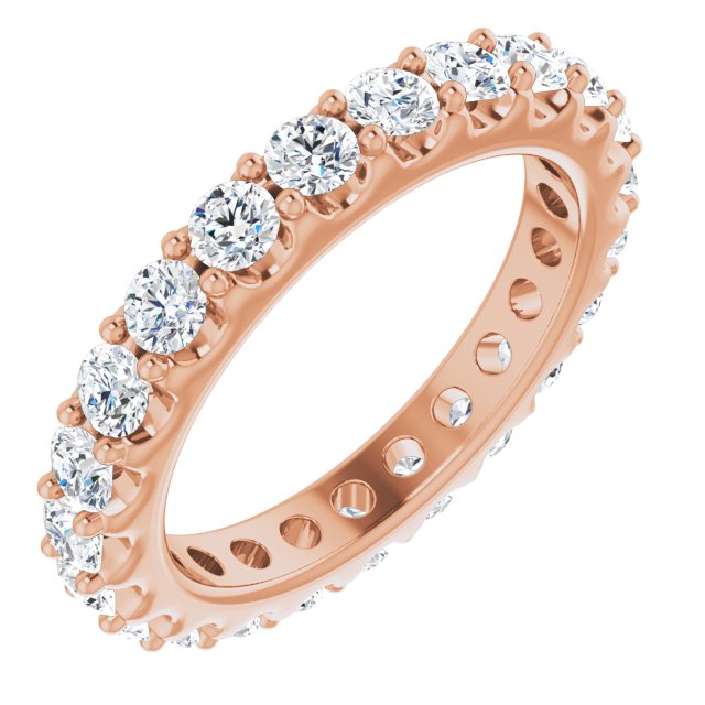 14K Rose 1 3/8 CTW Diamond Eternity Band Size 4.5