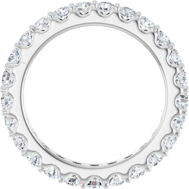 14K White 1 1/2 CTW Diamond Eternity Band Size 6