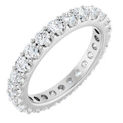 14K White 1 1/2 CTW Diamond Eternity Band Size 6