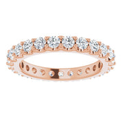 14K Rose 1 1/2 CTW Diamond Eternity Band Size 6.5