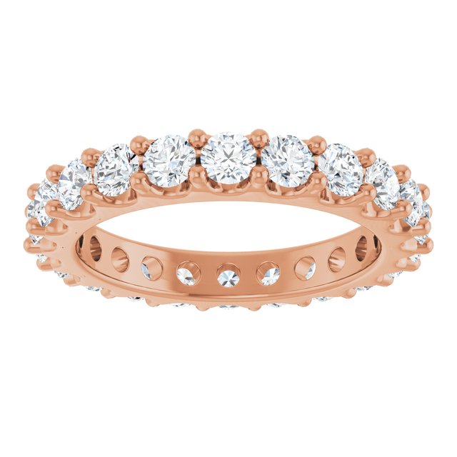 14K Rose 2 CTW Diamond Eternity Band Size 7