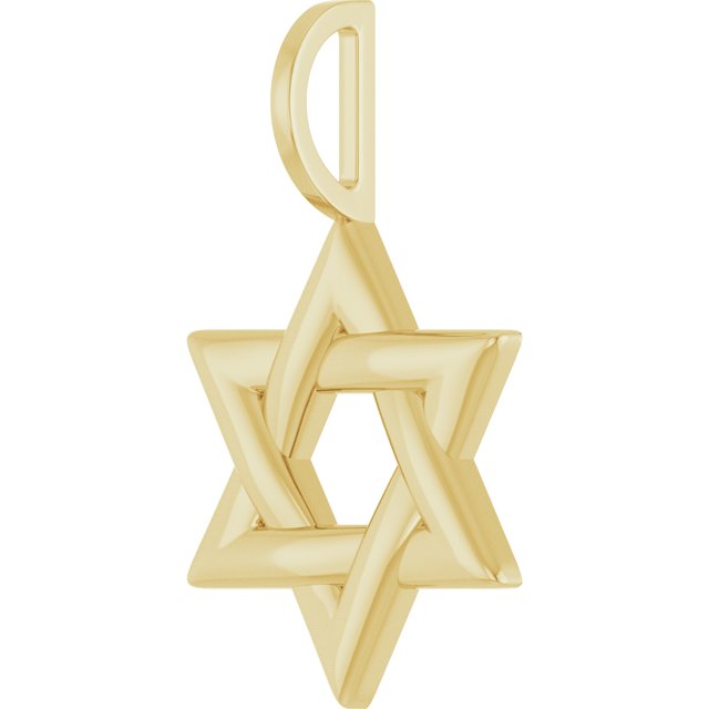 14K Yellow Star of David Pendant