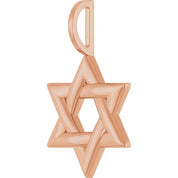 14K Rose Star of David Pendant