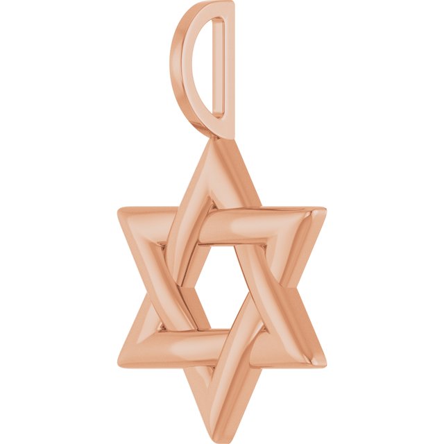 14K Rose Star of David Pendant