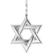14K White Star of David Pendant