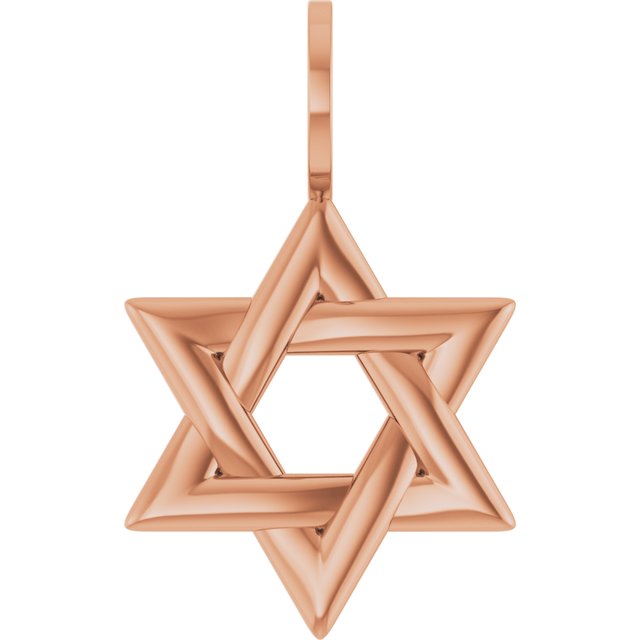 14K Rose Star of David Pendant