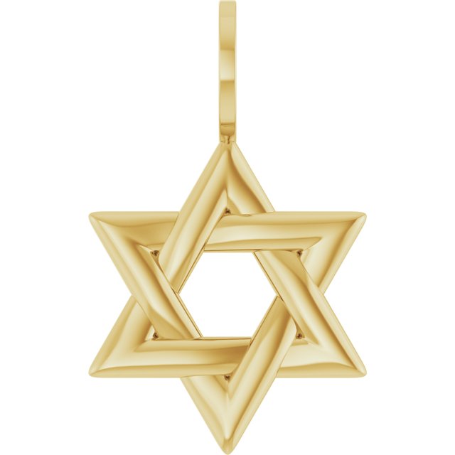 14K Yellow Star of David Pendant