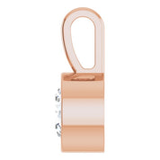 14K Rose 1/2 CT Natural Diamond Bezel-Set Solitaire Pendant