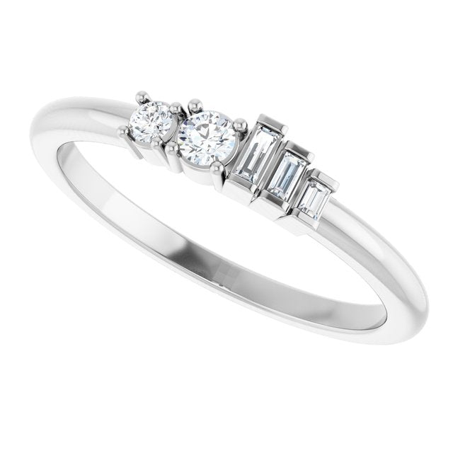 Sterling Silver 1/8 CTW Natural Diamond Stackable Ring