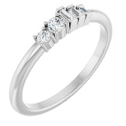 Sterling Silver 1/8 CTW Natural Diamond Stackable Ring