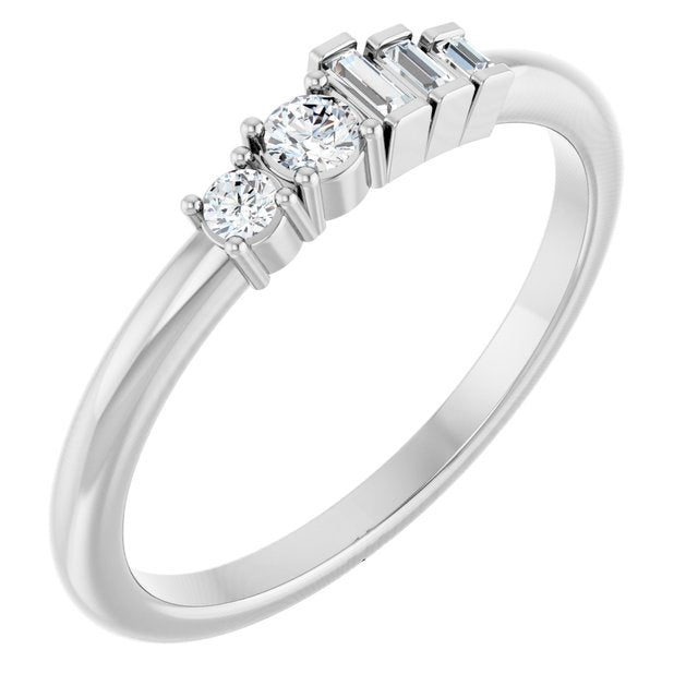 Sterling Silver 1/8 CTW Natural Diamond Stackable Ring
