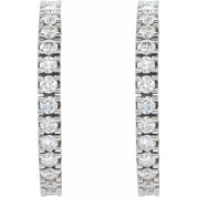 14K White 1/2 CTW Natural Diamond 17.6 mm Hoop Earrings