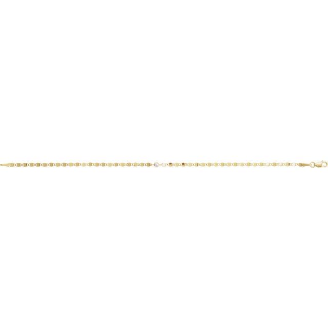 14K Yellow .06 CT Natural Diamond Bezel-Set Link 7 1/2" Bracelet