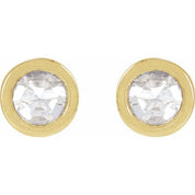 14K Yellow 1/5 CTW Rose-Cut Natural Diamond Stud Earrings
