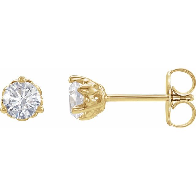14K Yellow Fleur-de-Lis Earrings with 1/2 CTW Lab-Grown Diamonds - LG125