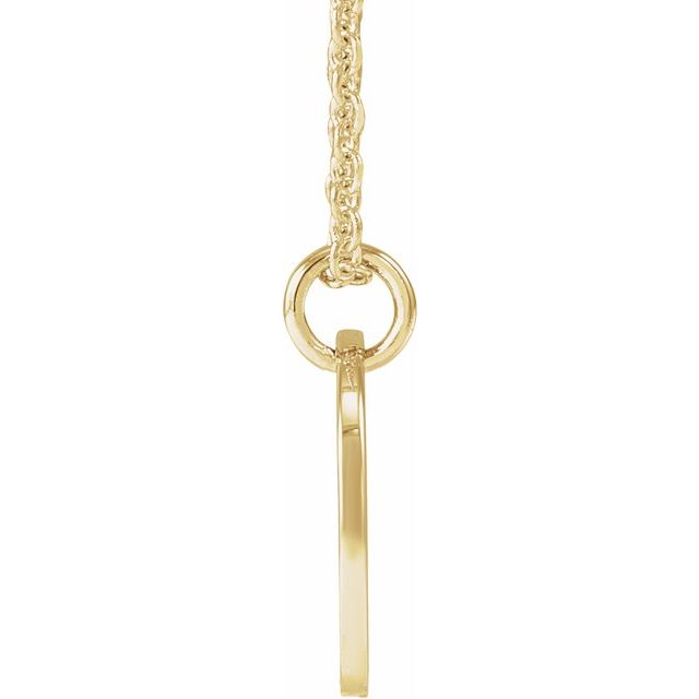 14K Yellow Script Initial X 16-18" Necklace