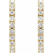 14K Yellow 1 CTW Natural Diamond 20.5 mm Hoop Earrings