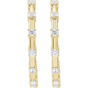 14K Yellow 1 CTW Lab-Grown Diamond Inside-Outside 25.1 mm Hoop Earrings