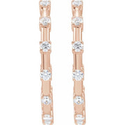 14K Rose 1 CTW Lab-Grown Diamond Inside-Outside 25.1 mm Hoop Earrings