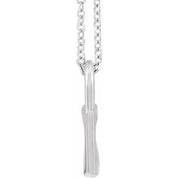 Platinum 13.6x9 mm Cutout Heart Lock 16-18" Necklace