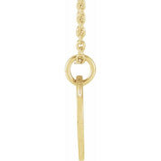 14K Yellow Script Initial I 16-18" Necklace