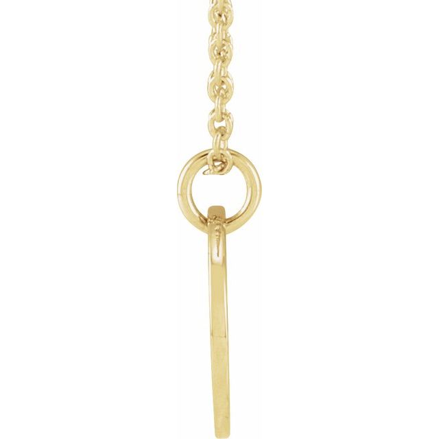 14K Yellow Script Initial I 16-18" Necklace