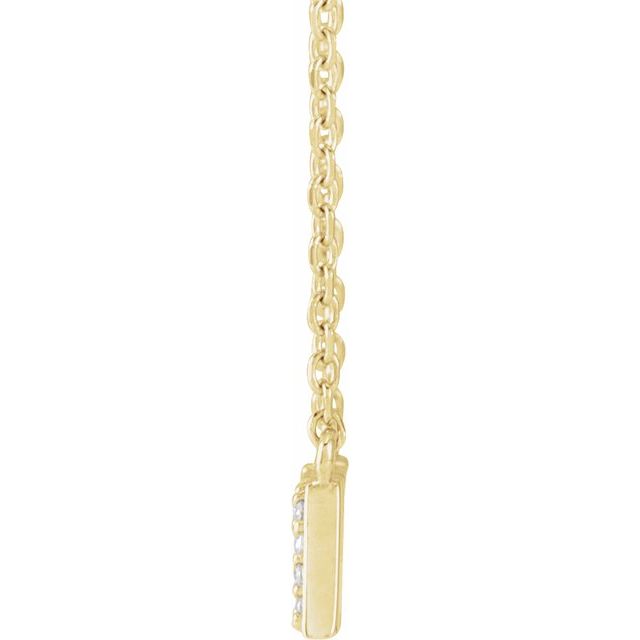 14K Yellow 1/10 Natural Diamond "Mama" 16" Necklace