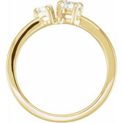 14K Yellow 5/8 CTW Lab-Grown Diamond Two-Stone Ring