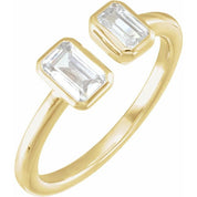 14K Yellow 1 CTW Lab-Grown Diamond Two-Stone Ring