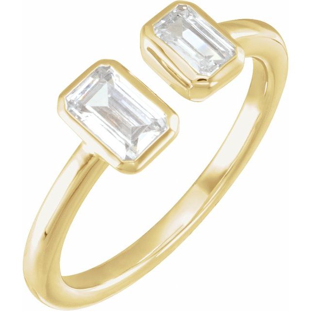 14K Yellow 1 CTW Lab-Grown Diamond Two-Stone Ring