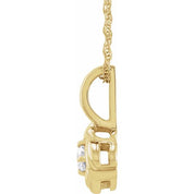 14K Yellow 1/5 CT Natural Diamond Knot 18" Necklace