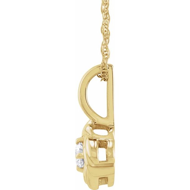 14K Yellow 1/6 CT Natural Diamond Knot 18" Necklace