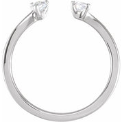 14K White 1/5 CTW Lab-Grown Diamond Two-Stone Ring